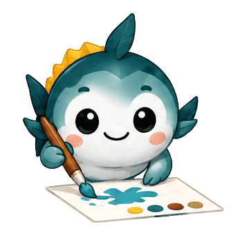 Maskot vyfarbuje maľovánku