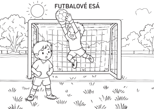 Futbalové esá – omaľovánka na vyfarbenie online, Obrázok 1
